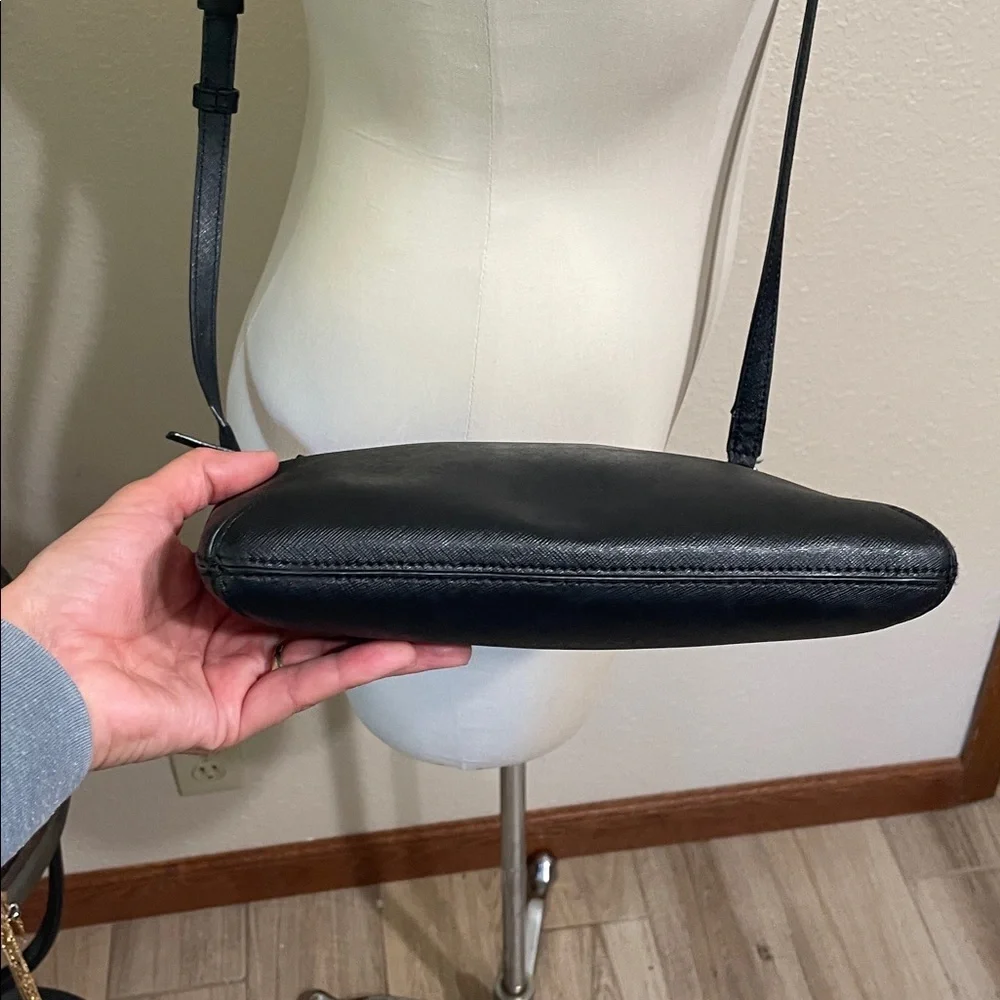 kate spade Black Saffiano Crossbody with Front Zip
